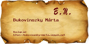 Bukovinszky Márta névjegykártya