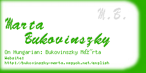 marta bukovinszky business card